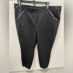 Alfani color stripe detailed black slacks